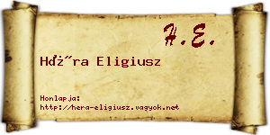 Héra Eligiusz névjegykártya